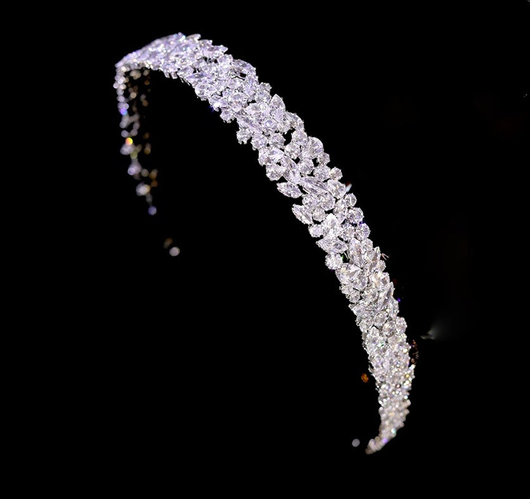 Swarovski Crystal Silver Wedding Headband, Crystal Headband, Wedding