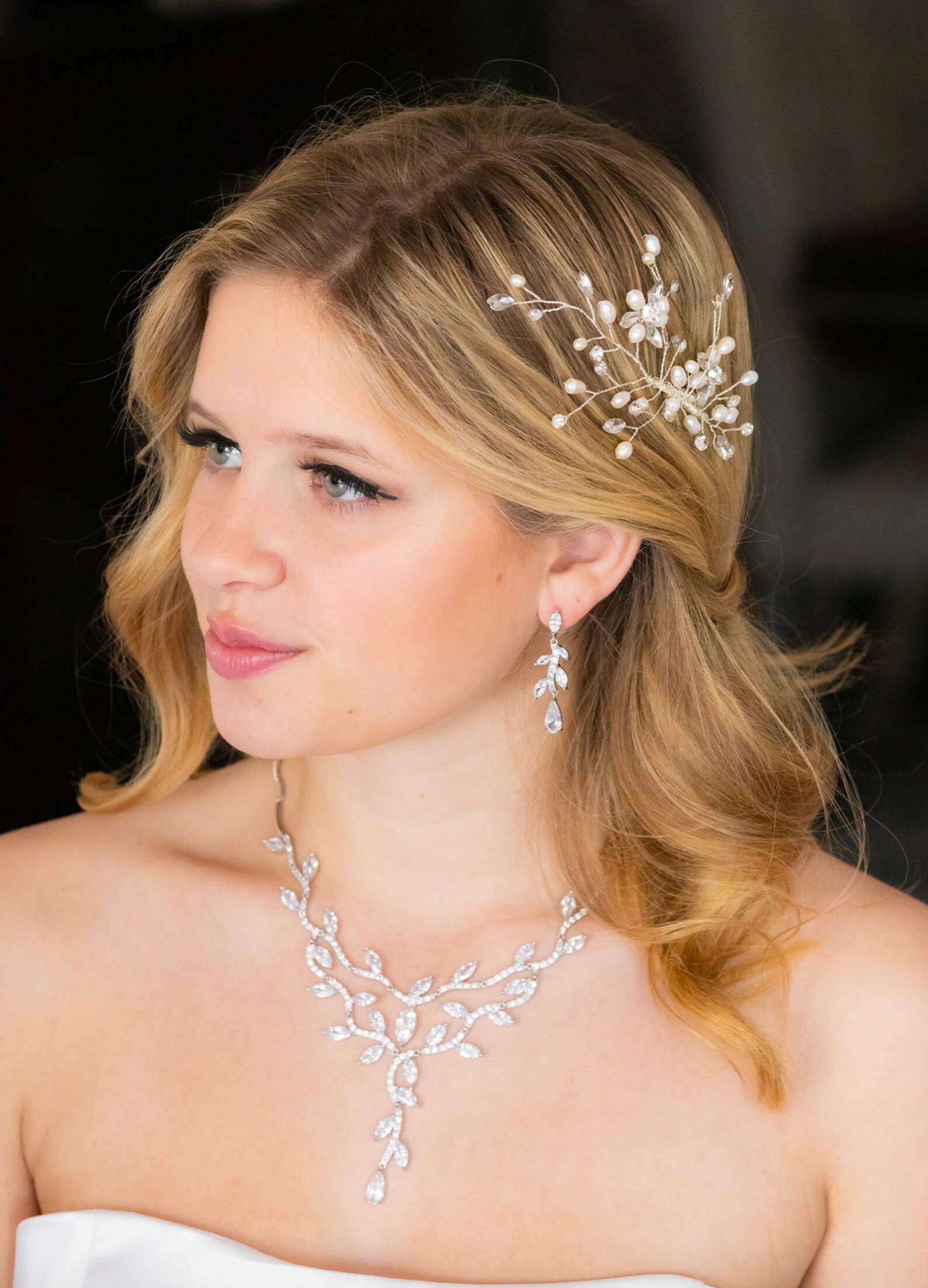 Crystal Necklace Set Bridal Jewelry Bridal Necklace Bridal Etsy