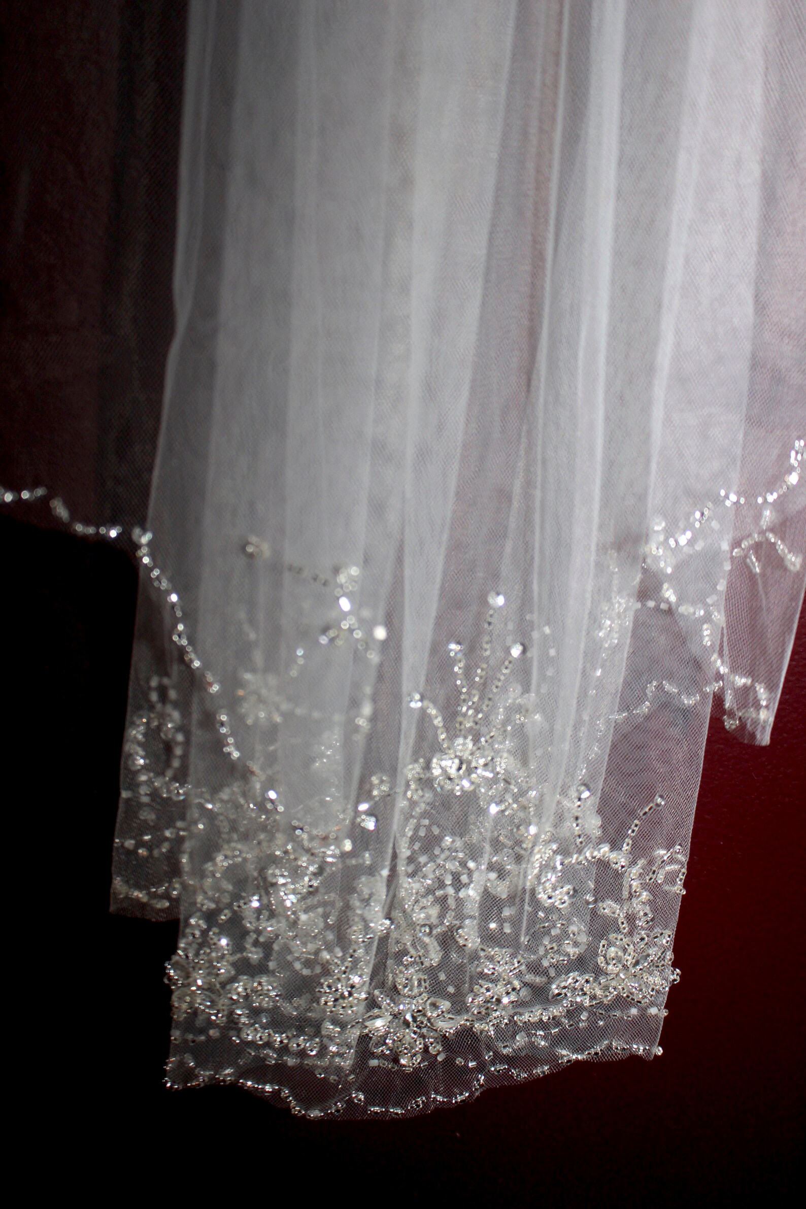 Crystal Beaded Edge Wedding Veil Wedding Veil Bridal Veil Etsy