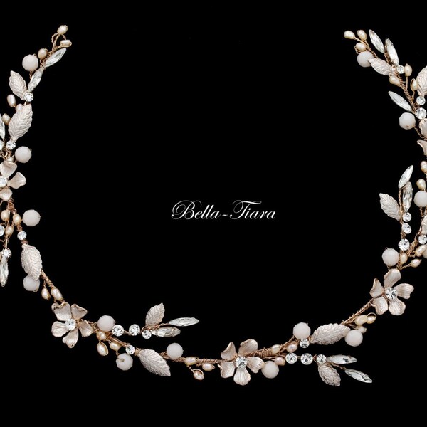 champagne wedding headpiece