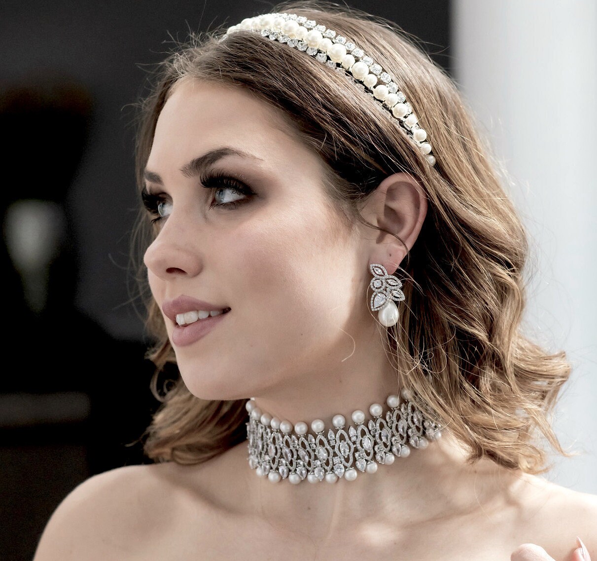 Pearl choker shop necklace wedding