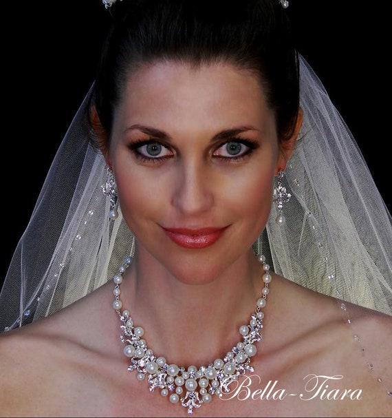 Wedding Necklace Set Bridal Pearl Necklace Bridal Necklace Set