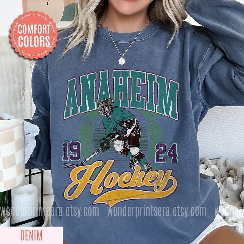 Vintage 90s Anaheim Mighty Ducks Shirt, Crewneck Anaheim Ducks ...