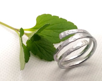 Wrap aluminum ring. Thumb rings for women. Contemporary aluminium jewelry. Gift for her