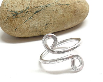 Aluminum thumb rings for women, Hammered simple ring for her, Aluminium contemporary jewelry