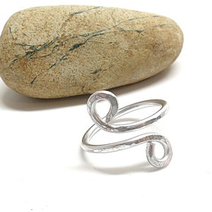 Aluminum thumb rings for women, Hammered simple ring for her, Aluminium contemporary jewelry