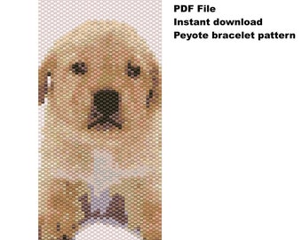 Dog bead pattern. Peyote beading pattern. Delica bracelet pattern. Peyote bracelet. Beadwork pattern
