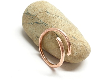 Hammered thumb rings for women, Copper minimalist ring for her, Simple contemporary jewelry. Adjustable thumb ring