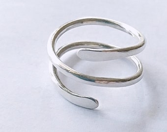 Sterling silver thumb rings for women size 9 US. Contemporary silver jewelry. Gift for her