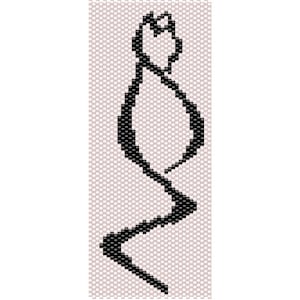 Peyote Pattern. Peyote stitch bracelet pattern. Downloadable beading pattern for a peyote bracelet with black cat.