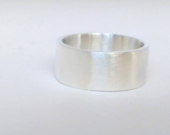 Mens engagement ring. Matte finish silver band ring. Mens jewelry. Plain sterling silver thick band ring. Graduation gift for him Male rings