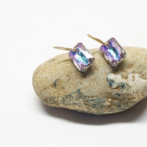 thumbnail image 2 of Tiny Crystal Karaoke Microphone Earrings - Gold Plated Fun Music Jewelry Gift 2 of 12