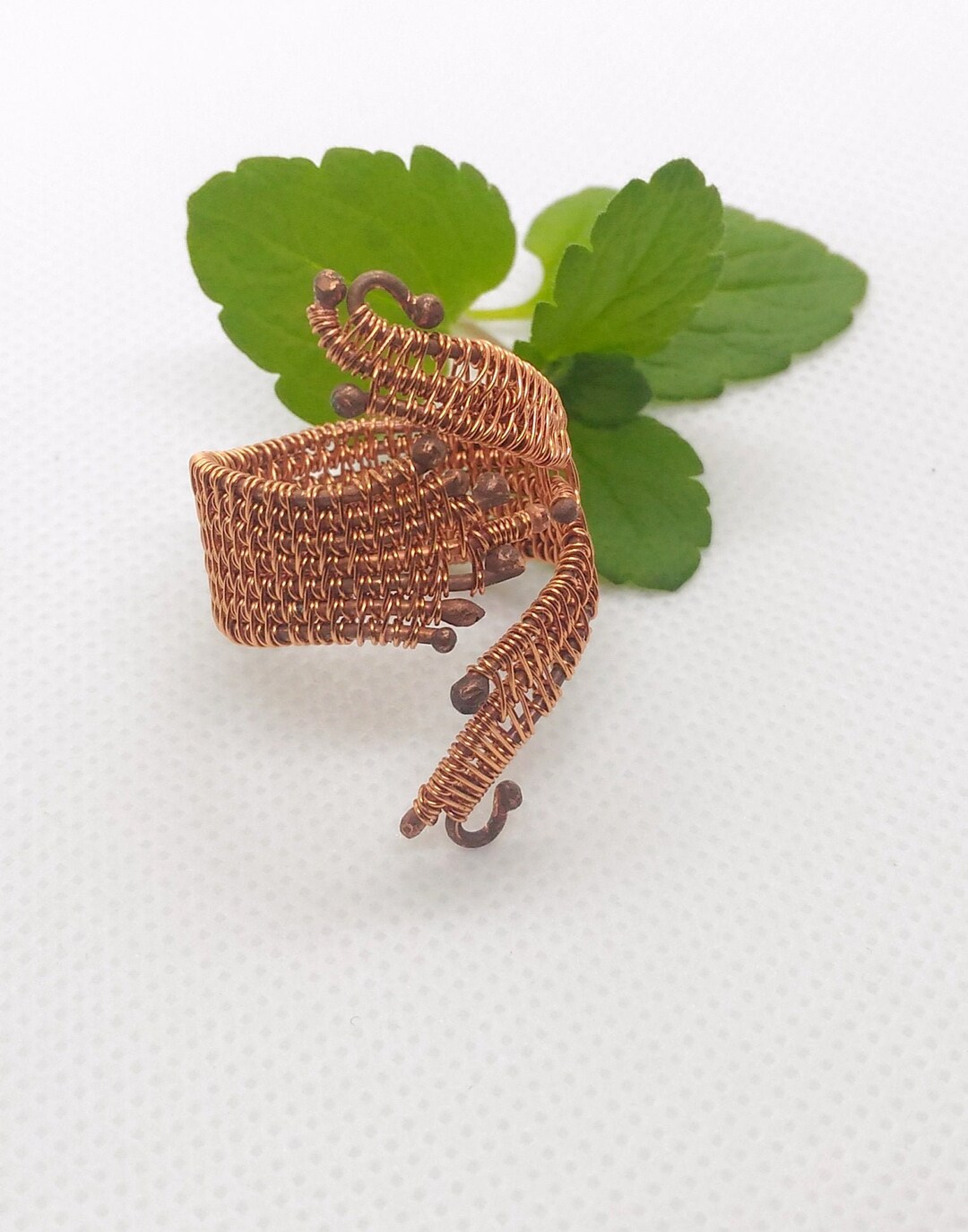 Copper Statement Rings for Women. Contemporary Wire Wrapped Jewelry ...