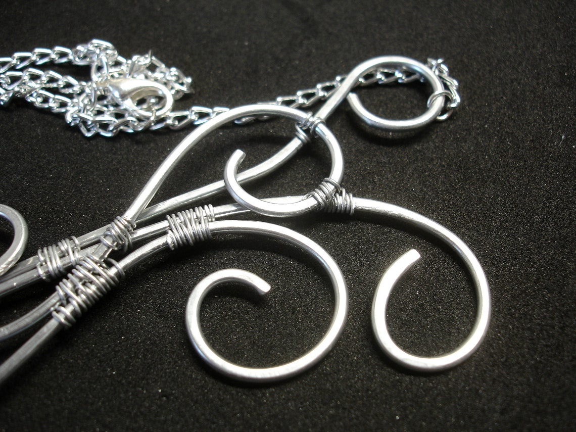 Aluminium Wire Jewelry. Statement Necklace. Aluminium Necklace