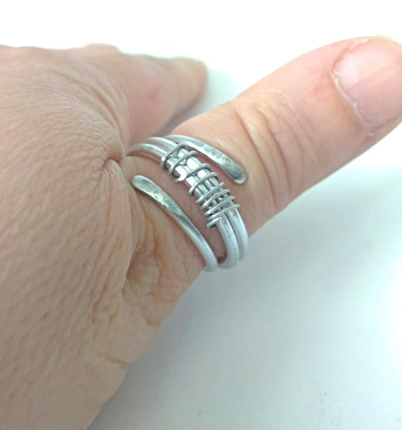 Hammered Ring 925 Sterling Solid Silver Spinner Ring Thumb Ring Anxiety Ring  — Discovered