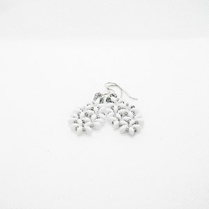 White earrings. Beaded earrings. Dangle earrings for women image 2