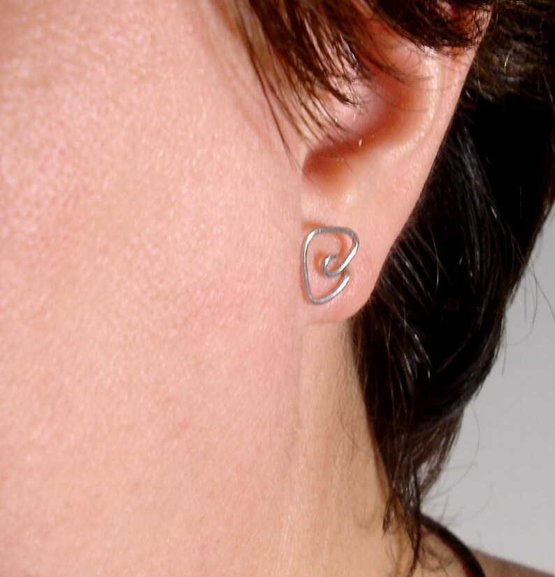 Triangle studs Unisex earrings Triangle stud earrings Contemporary jewelry Silver jewelry Sterling silver earrings Tiny stud earrings