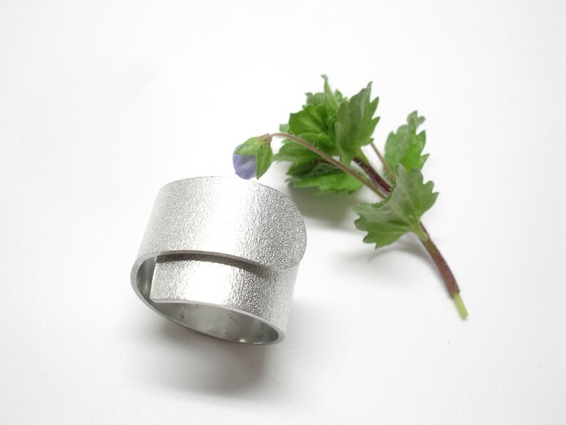 Aluminum Ring. Wide Band Ring Womens Statement Ring. Aluminium Etsy