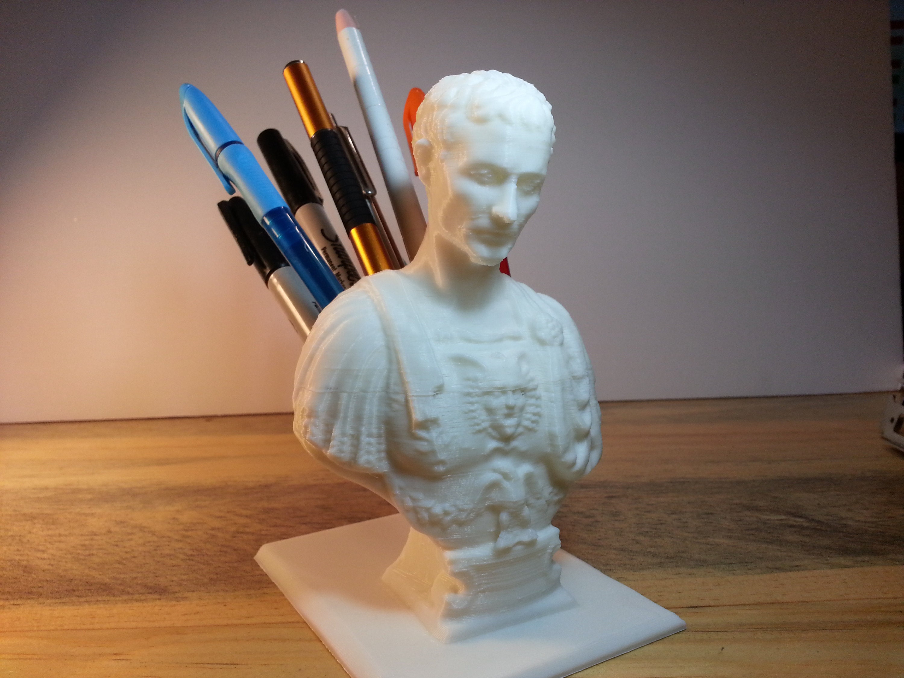 Julius Caesar Bust Desktop Pen Holder Statue 3d Printed Etsy