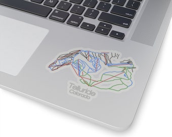 Telluride Colorado Sticker | Tail Map Sticker | Ski Sticker | Snowboard Sticker | CO | Mountain | Bumper Sticker | Helmet Decal