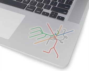Boston T Sticker | Train Map | Boston Subway Map | Boston Transportation | Boston Transit Map | Boston Map Print | Train | Rail