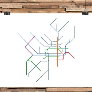 Philadelphia SEPTA Map | Pennsylvania Subway Map | Philly Map | Metro | Train | Rail | Line Art