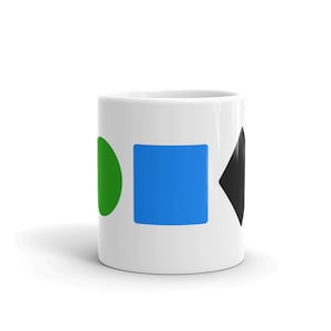 Taza de señales de esquí simple - Círculo verde, Plaza Azul, Diamante Negro, Arte de Esquí, Arte de Snowboard, Señales de Pista de Esquí, Signo de Pista de Snowboard