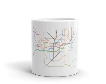 London U-Bahn U-Bahn Karte Becher | Stadt Kaffeebecher | Tee-Becher | England Geschenk | Vereinigtes Königreich