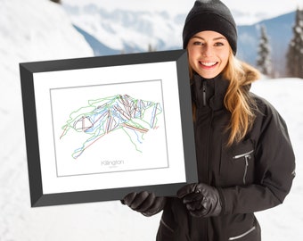 Killington Ski Map | Killington Vermont | Modern Wall Art | Mountain Décor | Ski Gift