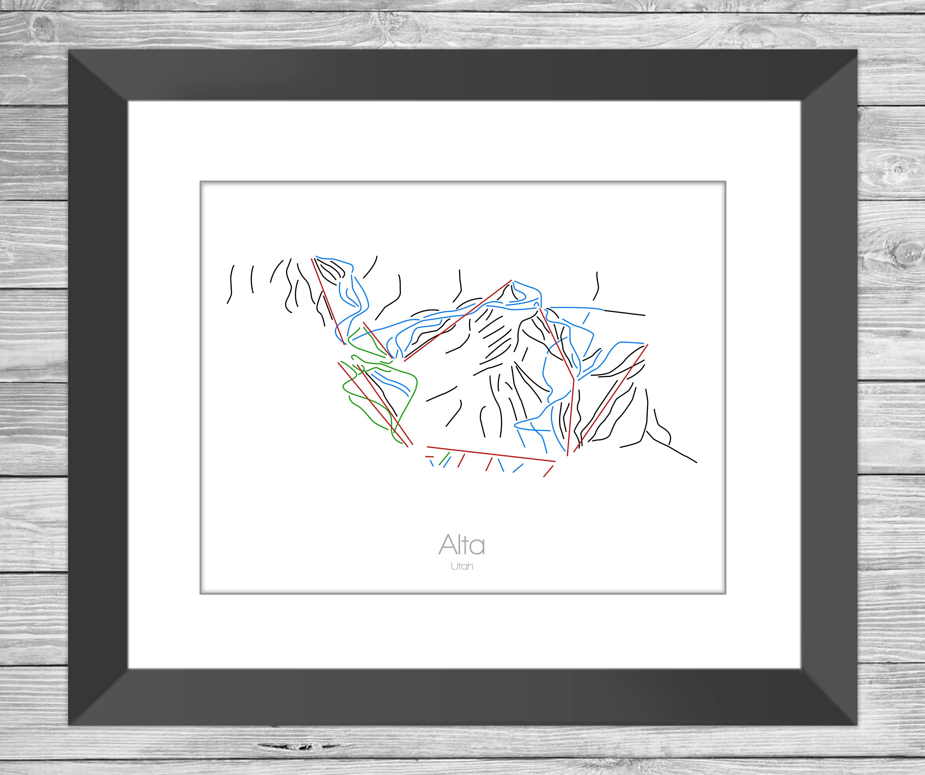 Alta Ski Resort Map Alta Ski Alta Utah Alta Map Alta Art Alta Trail Map | Etsy Australia