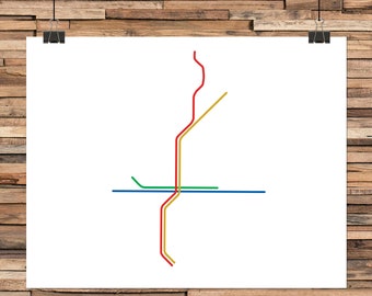 Atlanta MARTA Map | Georgia Subway Map | Atlanta Map | Metro | Train | Rail | Line Art  Rapid Transit