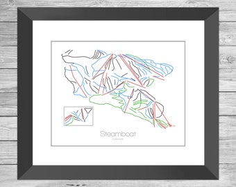 Steamboat Colorado, Steamboat Ski Art, Steamboat Springs Trail Map, Resort Mountain, Steamboat Co, Springs Colorado, Snowboard, Geschenk