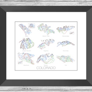 Colorado Ski Resort Mountain Collection Art - Aspen, Beaver Creek, Breckenridge, Kupfer, Schlüsselstein, Schneemaschen, Steamboat, Tellurium, Vail