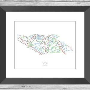 Vail Ski Map | Vail Colorado | Modern Wall Art | Mountain Décor | Ski Gift