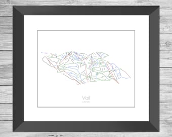 Vail Ski Map | Vail Colorado | Modern Wall Art | Mountain Décor | Ski Gift
