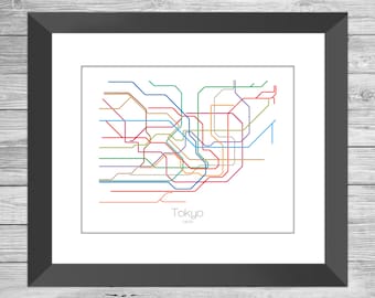 Tokyo Subway Map | Japan Subway Map | Train Map |  Rail | Metro | Transportation Subway | Tokyo Jp Art | Poster