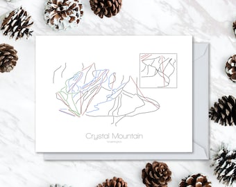 Crystal Mountain Greeting Card | Ski Card | Snowboard Card | Washington | Birthday | Holiday | Christmas | Wedding | Thank You | Postcard