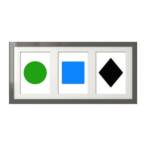 Señales de esquí simples 5x7 - Círculo verde, Cuadrado azul, Diamante negro, Arte de esquí, Arte de snowboard, Señales de pista de esquí, Señales de ruta de snowboard