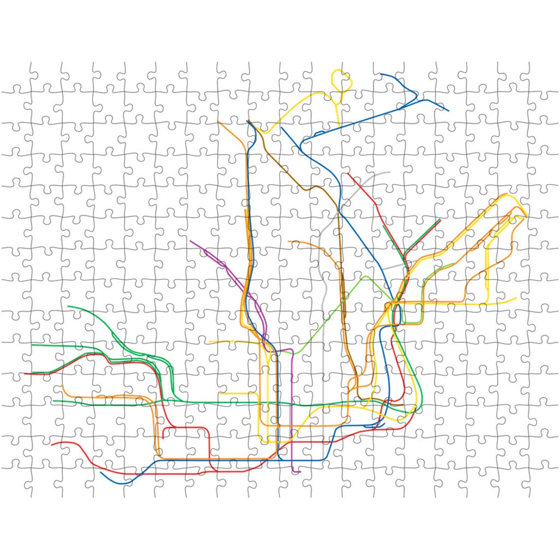 Puzzle New York City Subway Map 252 Pieces | Etsy