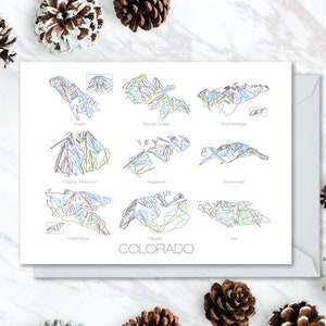Carte de vœux Colorado Resorts (fr) Carte de ski Carte de snowboard (carte de snowboard) Colorado Co - France Anniversaire de l’anniversaire Vacances Noel Mariage Merci de vous. Carte postale