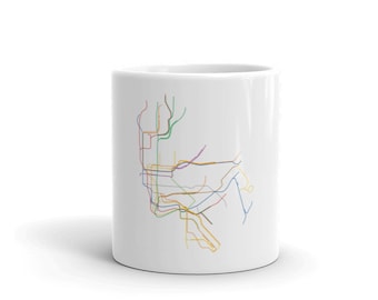 New York City Subway Map Mug | City Coffee Mug | Tea Mug | Nyc Metro | New York