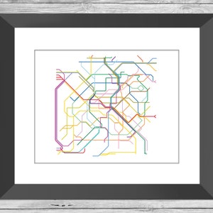 Paris Frankreich Metro Karte | Frankreich U-Bahn-Karte | Frankreich Karte |  Schiene | Zug | Transport U-Bahn | Paris Kunst | Poster