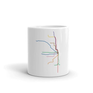 Chicago L U-Bahn Karte Becher | Stadt Kaffeebecher | Tee-Becher | Chicago Illinois | Zug, Bahn, Metro