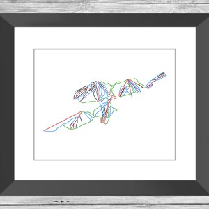 Deer Valley Kaart Utah Ut Ski Snowboard Trail Kaart Kunst --- Print, Poster, Foto --- Frame, Cadeau, Present --- Resort, Berg, Sneeuw, Winter