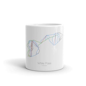 Taza de café White Pass / taza de café de esquí / White Pass Washington / Regalo de esquí / Cocina de esquí / Snowboard