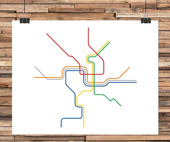 Dc Metro Train Map Washington Dc Metro Train Subway Map | Etsy