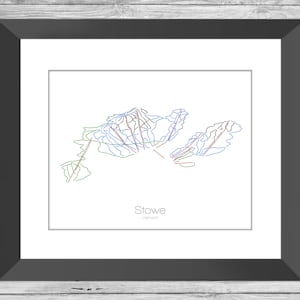 Stowe Vermont, Stowe Vt, Stowe Trail Map, Stowe Ski Poster, Stowe Snowboard, Vermont Ski Art, Stowe Resort, Stowe Mountain, Vermont Ski Gift