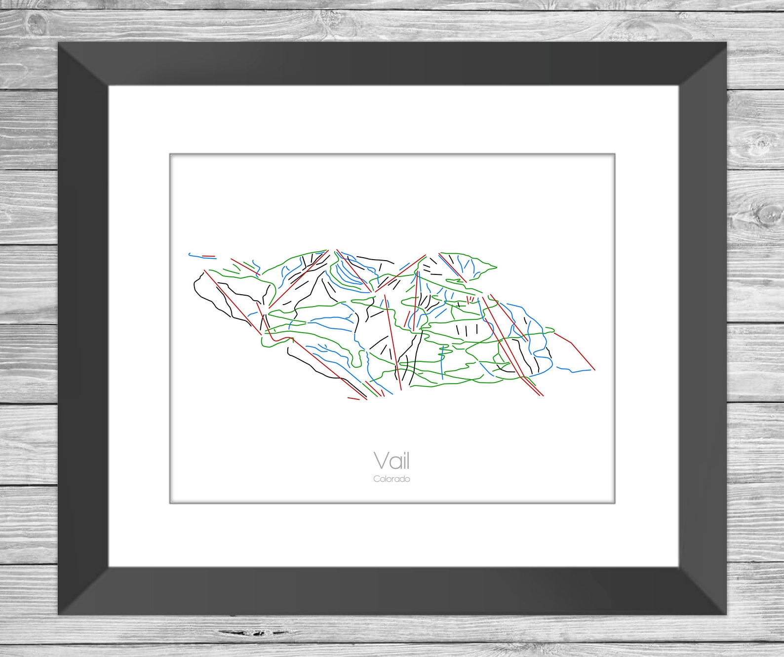 Map Vail Color Vail Colorado | Vail Map | Vail Art | Vail Trail Map | Vail Mountain ...
