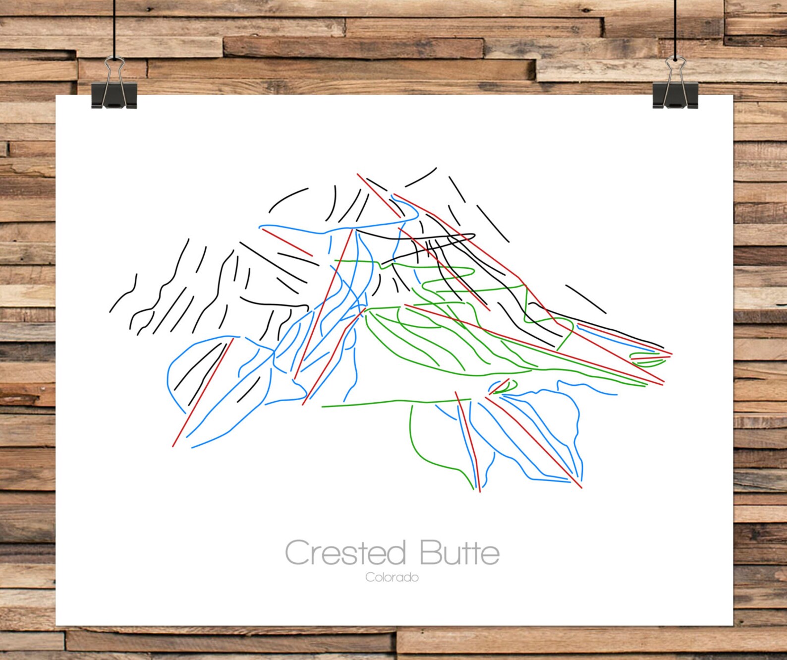 Crested Butte Ski Crested Butte Colorado Crested Butte Map | Etsy
