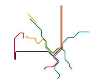 絵画 DART SUBWAY MAP POSTER Dallas DART Map | Texas Subway Map | Light Rail Map | Metro